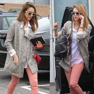 Joe's metallic silver tweed blazer jacket size large